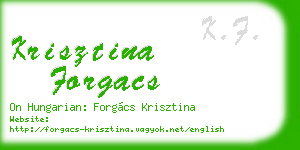 krisztina forgacs business card