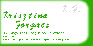 krisztina forgacs business card